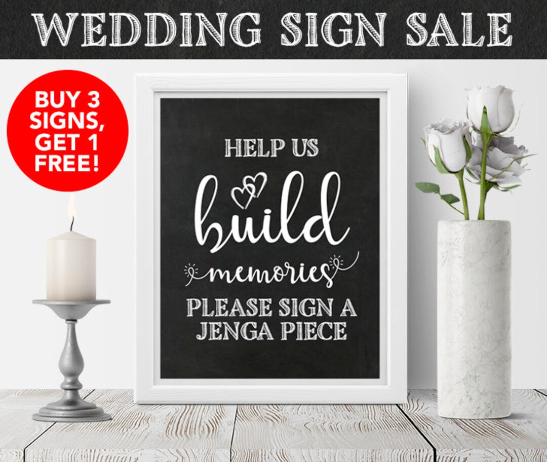 Help Us Build Memories Sign a Jenga Piece - Guestbook Alternative ...
