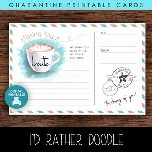 Quarantine Social Distancing Cards - Printable 6"x4" - 6 Styles Instant ...