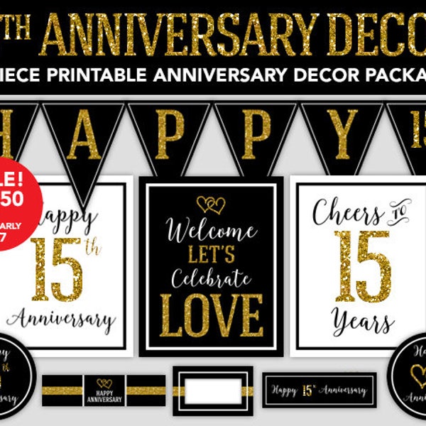 15th Wedding Anniversary Decorations - Etsy