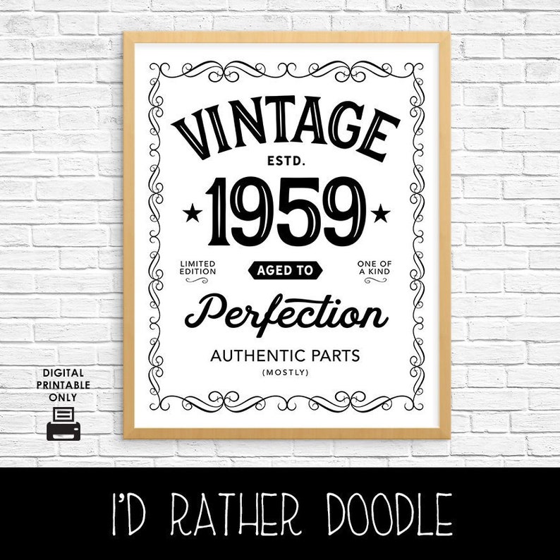 Aged to Perfection Sign - Vintage 1959 Sign - 1959 Sign - 16