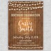 Rustic Birthday Invitation Wood and Lights Invite Rustic Wood Birthday ...