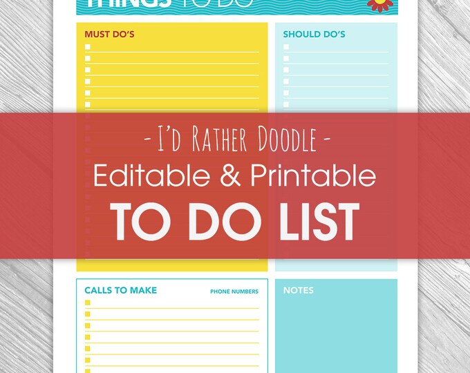 Printable Editable to Do List Printable Instant Download - Etsy