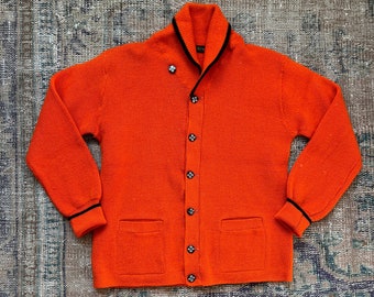 Vintage 70’s Pride of the West orange wool cardigan