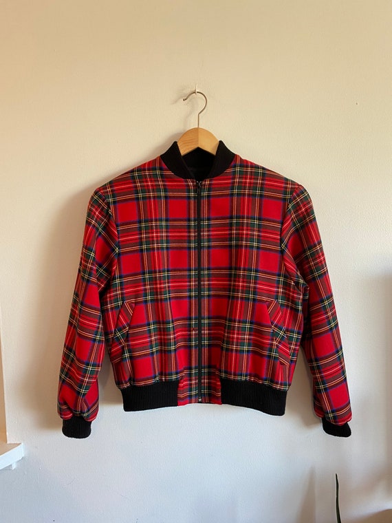 Vintage women’s tartan bomber jacket