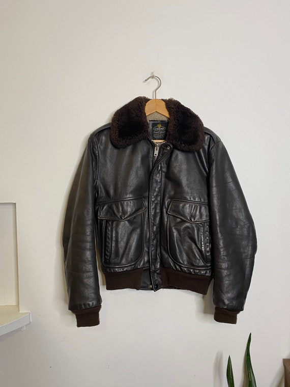 Vintage Cooper dark brown leather flight bomber ja