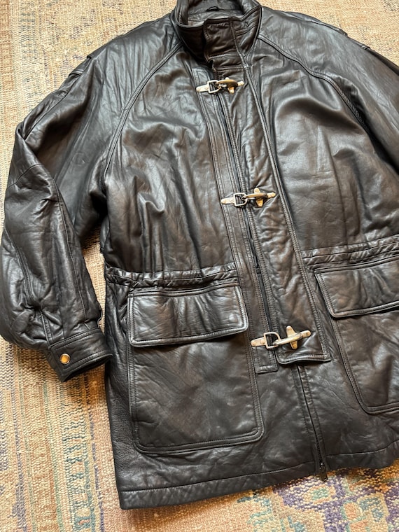 Vintage Tannery West Fireman Clasp Leather Jacket - Etsy Canada