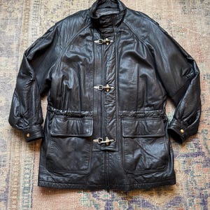 Fireman Clasp Leather Jacket - Etsy Fireman Clasp Leather Jacket - Etsy