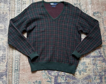 Polo by Ralph Lauren plaid vneck sweater