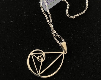 Collar de acero inoxidable con proporción áurea: colgante de geometría sagrada de Fibonacci