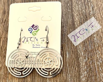 Pendientes Rueda de Hécate: Estrófalo de acero inoxidable, regalo de Reiki