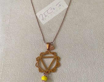 Collar del chakra del plexo solar: joyería de yoga con baño de oro rosa