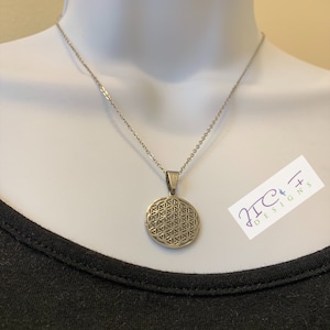 FLOWER OF LIFE Necklace, Stainless Steel Chain, Sacred Geometry Pendant, Flower of Life Pendant, Yoga Spiritual Jewelry, Meditation Necklace