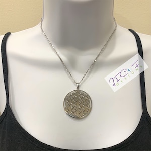 FLOWER OF LIFE Necklace-2.5mm Stainles Steel Chain-Sacred Geometry Pendant-Flower of Life Pendant-Yoga Spiritual Jewelry-Meditation Necklace