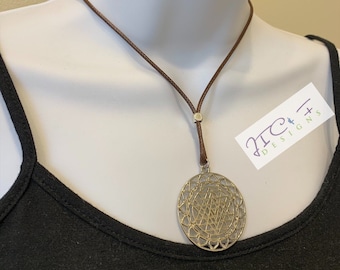 Sri Yantra Silver Plated Pendant Necklace: Sacred Geometry Tantra Gift