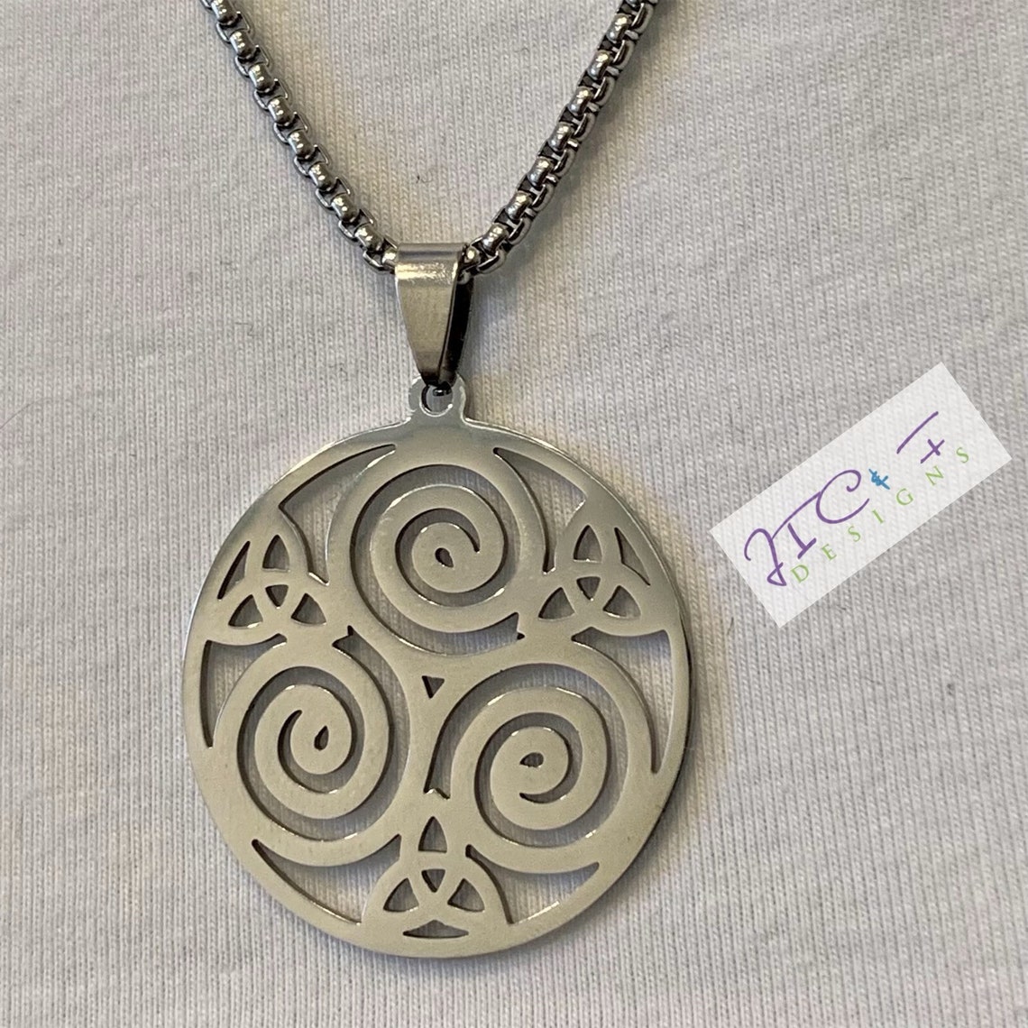 TRISKEL TRIQUETRA Stainless Steel Necklace Celtic Jewelry Etsy