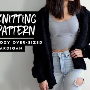 Knitting Pattern Cozy Oversized Cardigan image 1