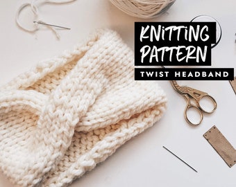 Knitting Pattern | Twist Headband | Chunky Knit Headband Pattern | Knit Pattern