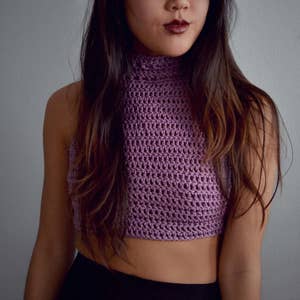 Crochet Pattern Halter Crop Top Festival Top image 5