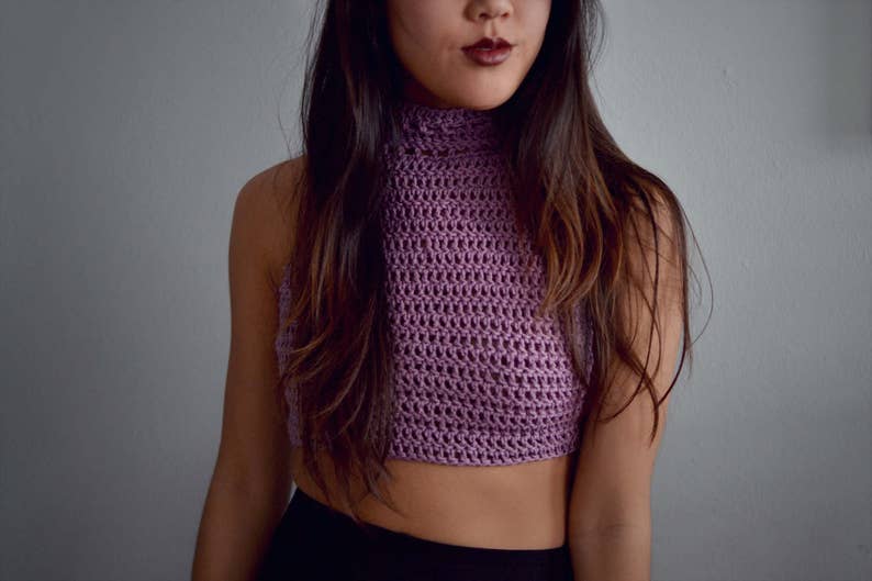 Crochet Pattern Halter Crop Top Festival Top image 5