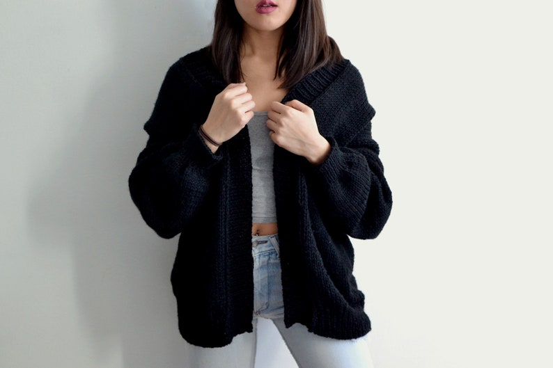 Knitting Pattern Cozy Oversized Cardigan 画像 3