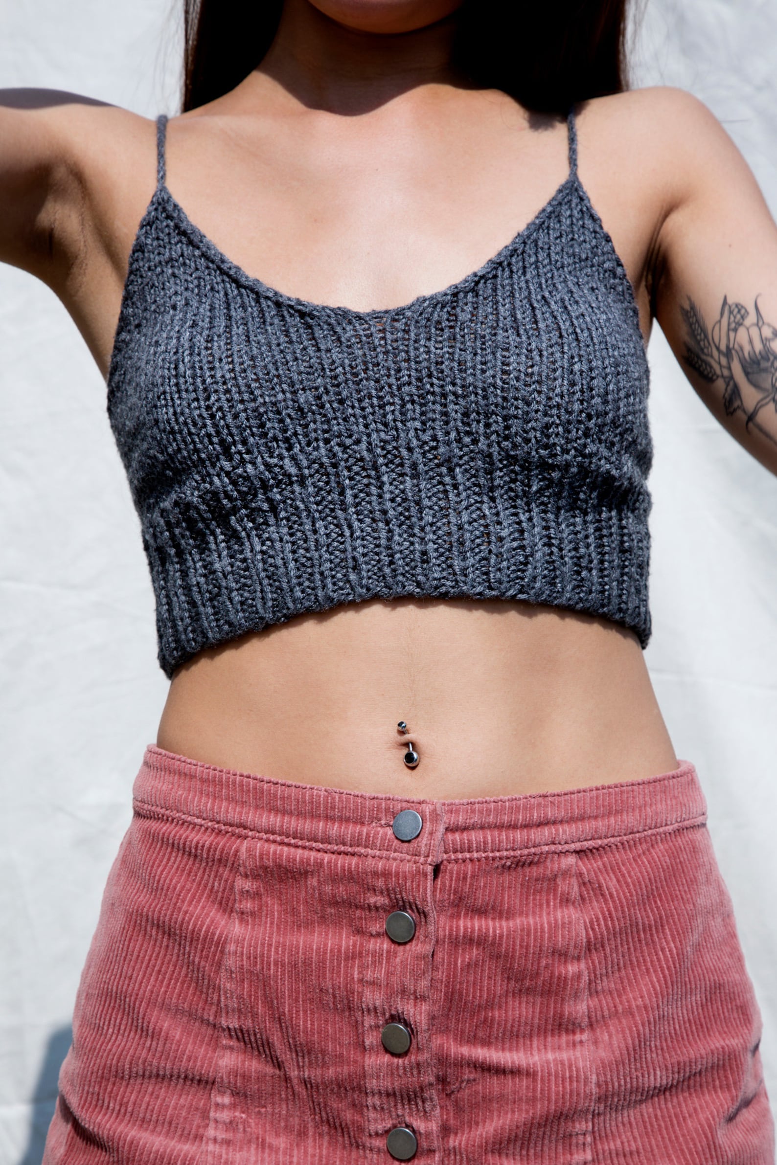 Knitting Pattern Basic Bralette Knit Crop Top Knit Top Etsy