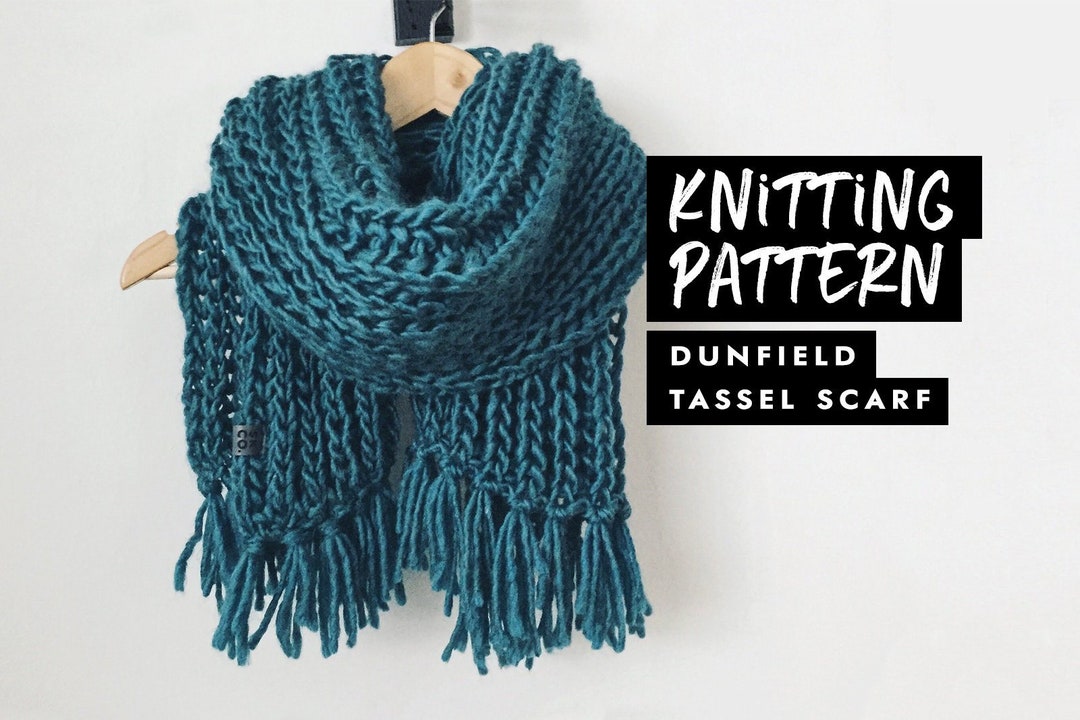 Knitting Pattern Chunky Tassel Scarf Knit Pattern - Etsy