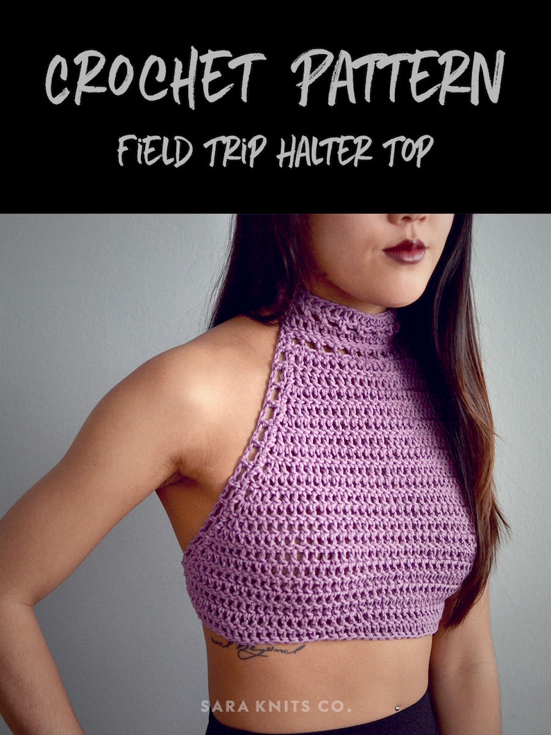 Crochet Pattern Halter Crop Top Festival Top image 6