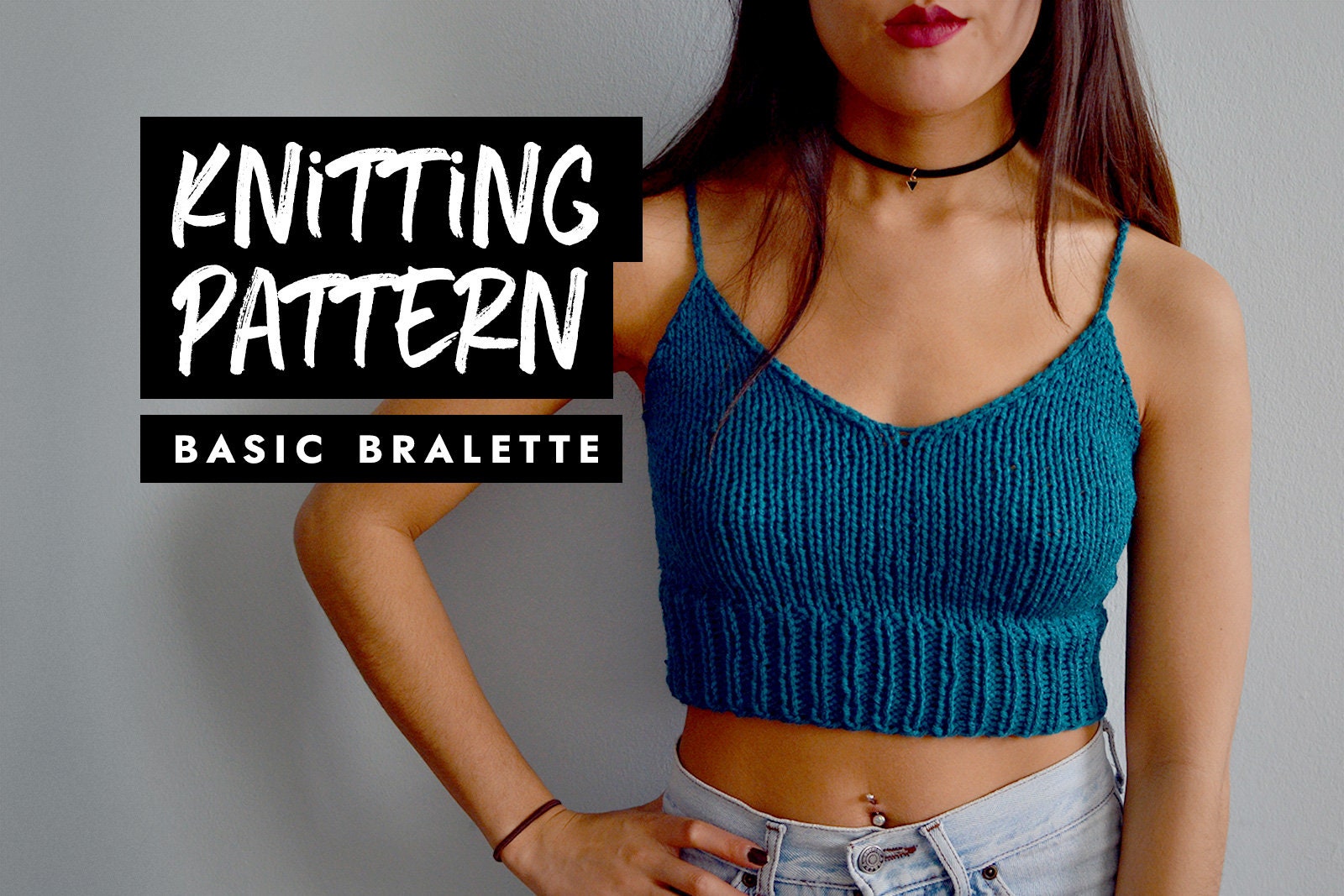 Knitting Pattern Basic Bralette Knit Crop Top Knit Top | Etsy