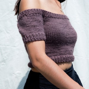 Knitting Pattern Off Shoulder Crop Top image 2