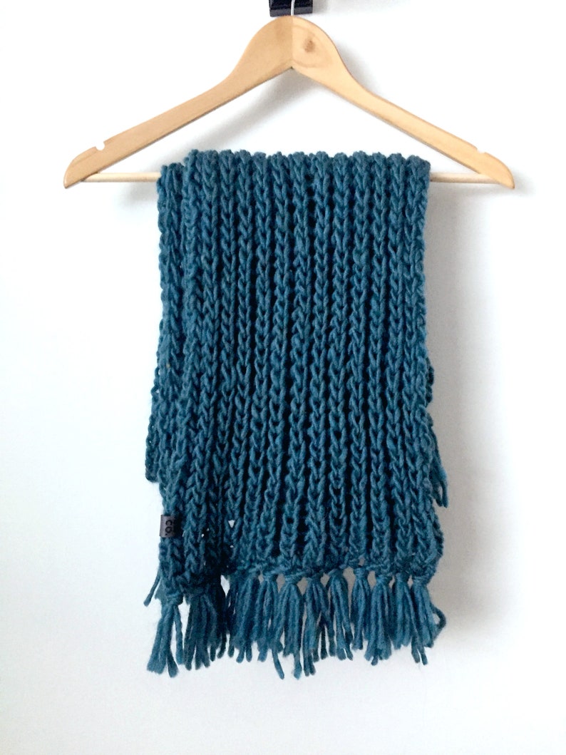 Knitting Pattern Chunky Tassel Scarf Knit Pattern Etsy
