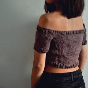 Knitting Pattern Off Shoulder Crop Top image 5