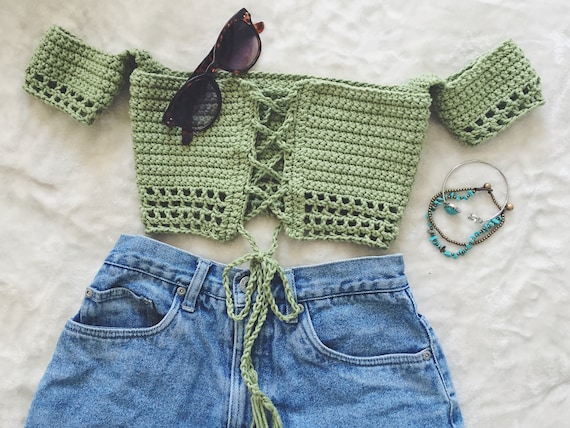 Crochet Pattern off the Shoulder Tube Top Crochet Festival Top