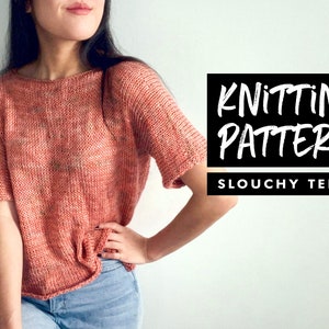 Knitting Pattern | Slouchy T-Shirt | Oversized Crop Top | Knit Top Pattern