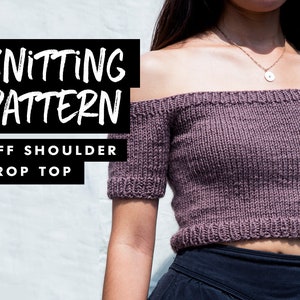 Knitting Pattern Off Shoulder Crop Top image 1