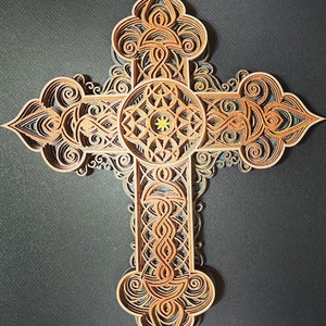 Laser crafted wooden cross