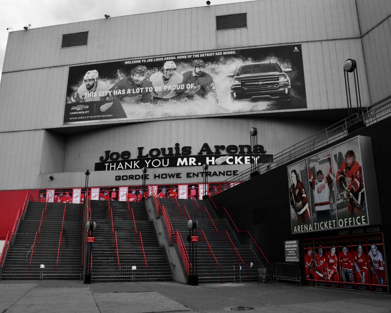 Red Wings, Joe Louis Arena, Michigan Photography Prints image 1