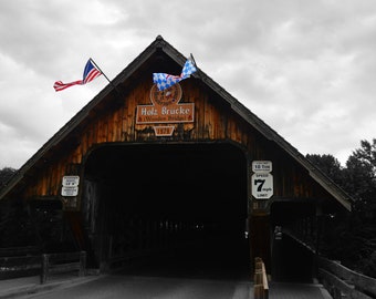 Holz-Brücke Wooden Bridge Frankenmuth, Michigan- Photography Prints