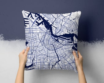 Amsterdam Netherlands Street Map Throw Pillow