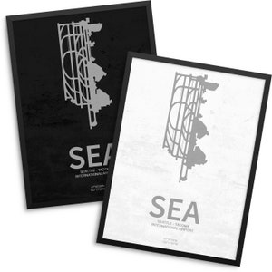 SEA Airport, Seattle Tacoma International Airport, Seattle Washington, SEA Airport Poster, SeaTac Airport, Seattle WA, SeaTac Airport Poster