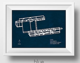 LAX Los Angles International Airport in Los Angeles California USA Runway Silhouette Modern Wall Art