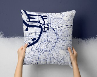 Antwerp Belgium Street Map Throw Pillow