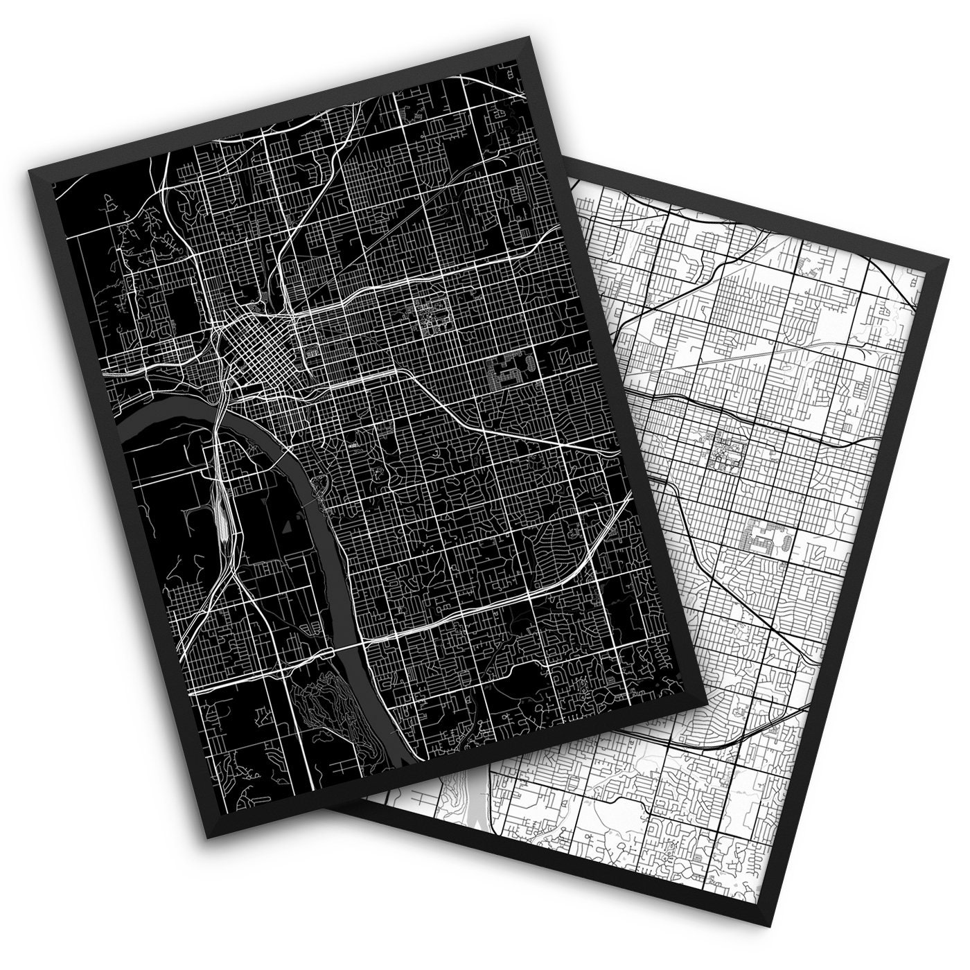 Tulsa City Street Map Tulsa Oklahoma Usa Modern Art Print Etsy