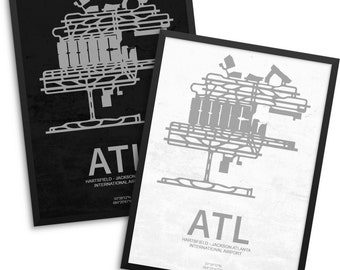 ATL Airport, Atlanta International Airport, Atlanta Georgia, ATL Airport Poster, Atlanta Airport, Atlanta GA, Atlanta Airport Poster