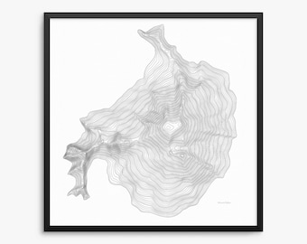 Plakat Mount Baker, Mount Baker Washington, Mapa Mount Baker Art, Mapa konturowa Mount Baker, Wystrój domu, Wystrój biura