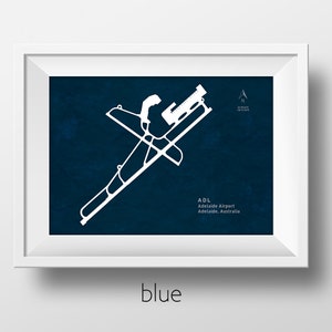 ADL Adelaide Airport in Adelaide Australia Runway Silhouette Modern Wall Art