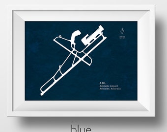 ADL Adelaide Airport in Adelaide Australia Runway Silhouette Modern Wall Art