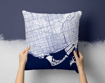 Toronto Ontario Canada Street Map Throw Pillow