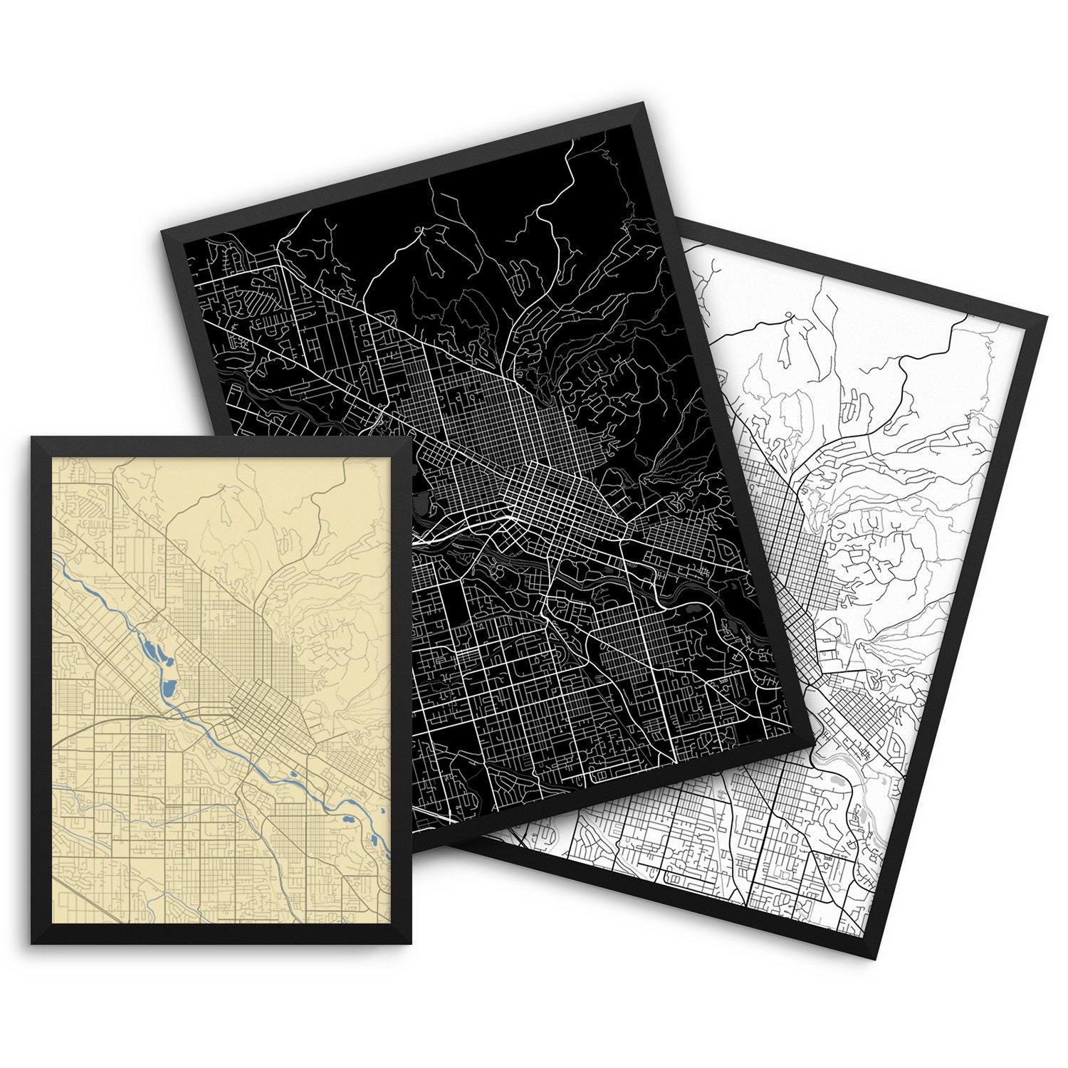 Boise City Street Map Boise Idaho USA Modern Art Print | Etsy