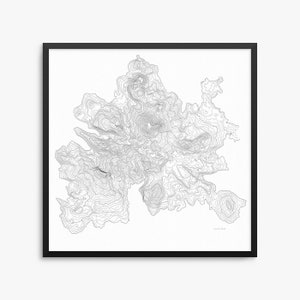 Lassen Peak Poster, Lassen Peak California, Lassen Peak Map Art, Lassen Peak Contour Map, Home Decor, Office Decor, Lassen Peak Topo Map