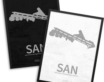 SAN Airport, San Diego International Airport, San Diego California, SAN Airport Poster, San Diego Airport, San Diego CA, San Diego